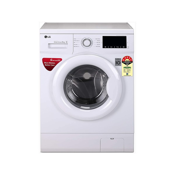 LG 6.0 Kg 5 Star Inverter Fully-Automatic Front Loading Washing Machine (FHM1006ADW, White, Direct Drive Technology)