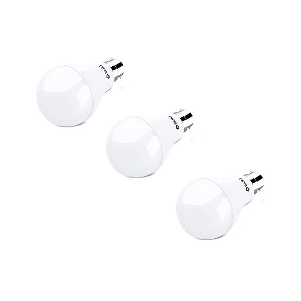 Bajaj B22 12-Watt Led Bulb (Pack of 3, Cool Day Light), White, Medium
