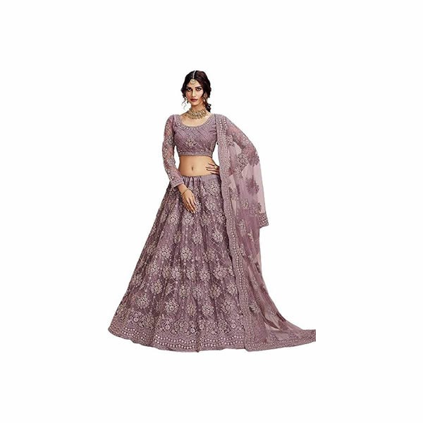 n Women's Taffeta Silk Semi stitched Lehenga Choli (Pink_orange_Pink & Orange_Free Size)