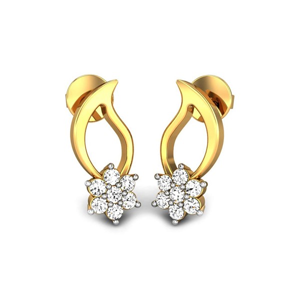 Candere By Kalyan Jewellers Yellow Gold Stud Earrings for Women