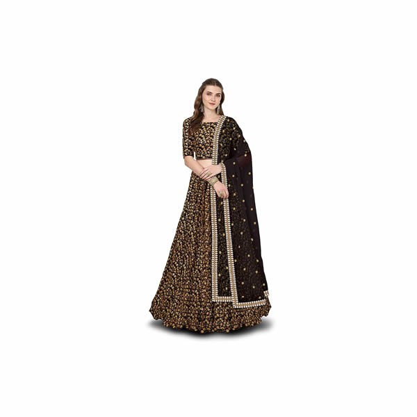 Women Silk Semi-Stitched Lehenga Choli Set0