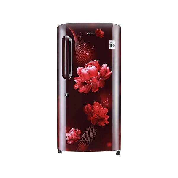 LG 215 L 4 Star Inverter Direct-Cool Singlee Door Refrigerator (GL-B221ASCY, Scarlet Charm, Moist 'N' Fresh)