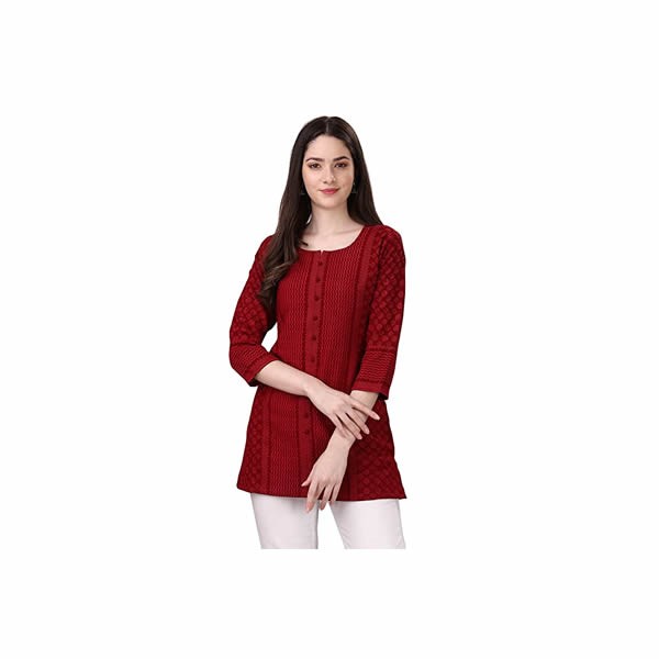 Women's Tops for Women | Lucknowi Chikankari Top for Women | Tops for Women Stylish Latest | Kurta for Women | Summer Tops | Short Top Kurti Kurta | Latest Tops for Women | Daily Casual Office Wear To