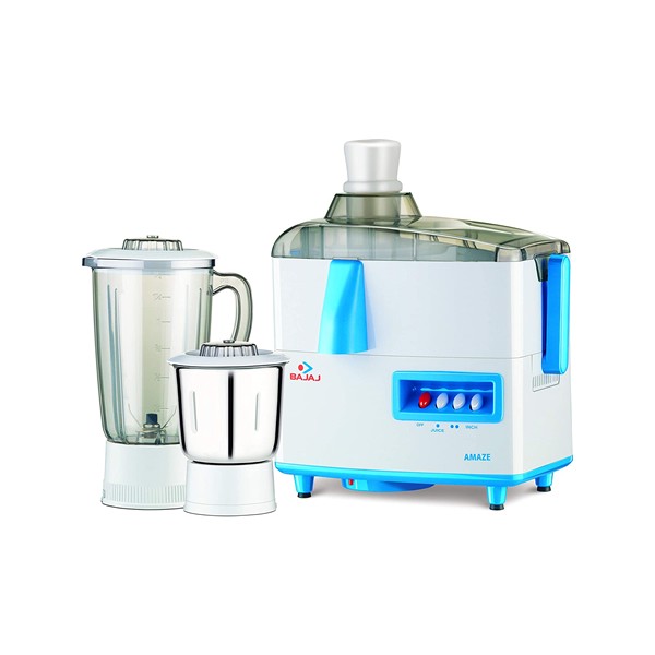 Bajaj Amaze 450 watts Juicer Mixer Grinder (White and Blue)