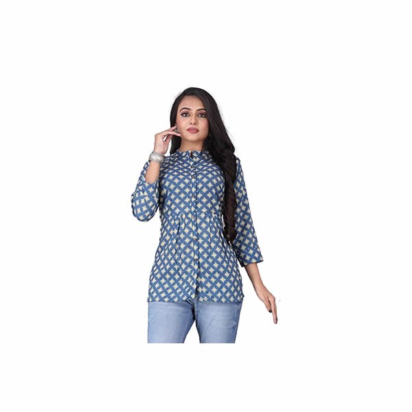 Women's Maslin Digital Print Regular Fit Tops | Tunic for Women & Girl