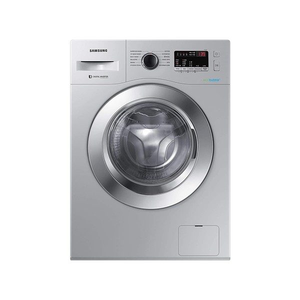 Samsung 6.5 Kg Inverter 5 star Fully-Automatic Front Loading Washing Machine (WW66R22EK0S/TL, Silver Hygiene Steam)