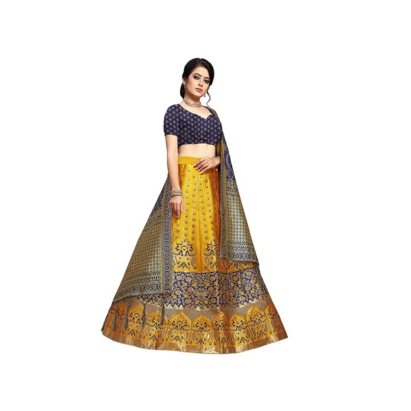 KIND Women's Polyester Semi-stitched Lehenga Choli