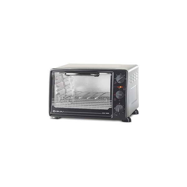Bajaj 2200 TMSS Oven Toaster Griller (OTG) with Motorised Rotisserie and Stainless Steel Body, Black, Silver, 22L