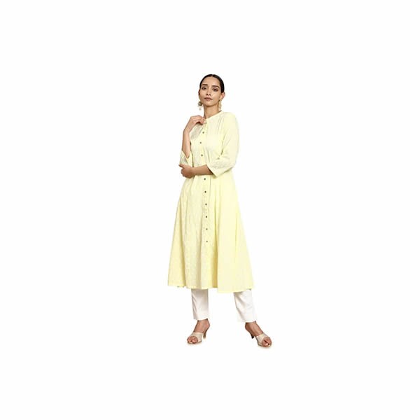 Women Yellow Cotton Kurti