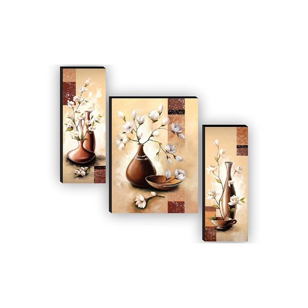 1ArtofCreation Flower Pot Self Adhesive MDF Board Painting Set of 3 (12 Inch X 18 Inch)