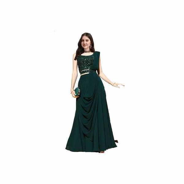 Women's Heavy Gorgatte Embrodary Semi-Stiched Lehenga Choli