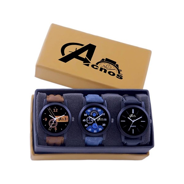 Acnos Analog Multi-Colour Dial Men's Watch - LR-COMBO-01-02-05