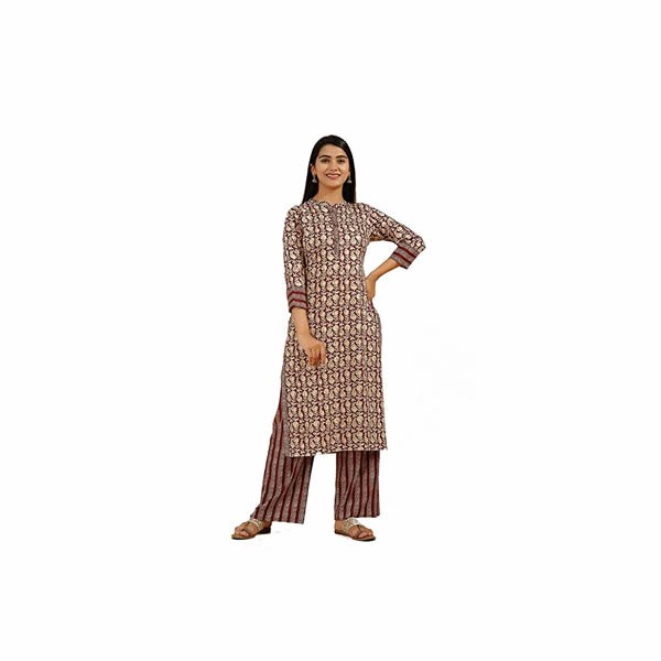 Womens Rayon foil Printed Straight Kurta Set