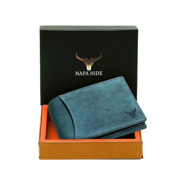 NAPA HIDE Blue Leather Men's Wallet (NPH)