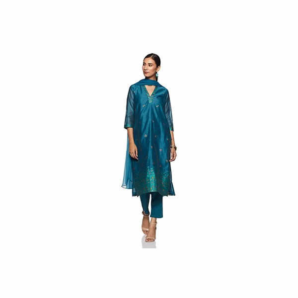 Women's Synthetic a line Salwar Suit Set