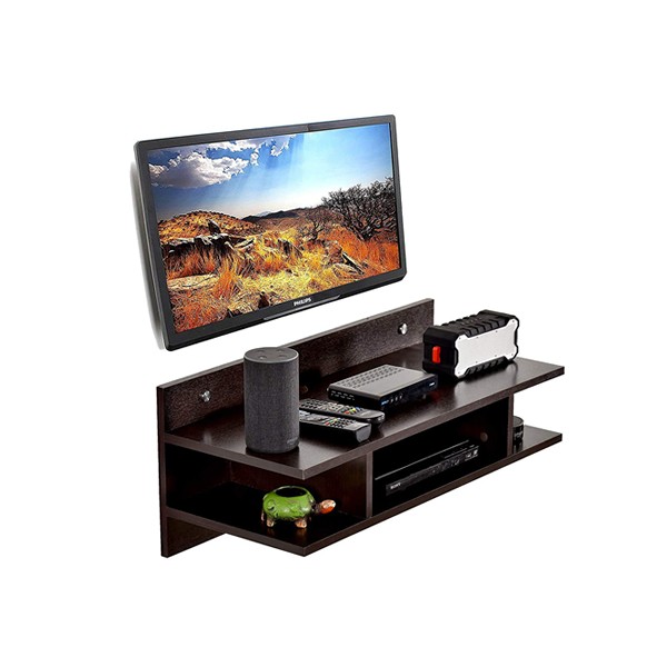 ETIQUETTE ART TV Entertainment Unit Set Top Box Stand Wall Mounted Shelf Racks Wooden tv cabinets for Home Living Room Floating Shelves for Living Room, Bedroom (Brown)